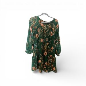 Chic Green Floral Mini Dress